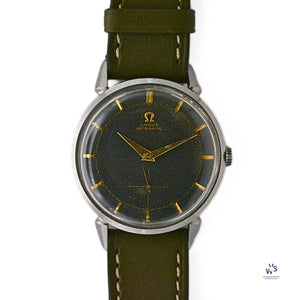 Omega - Bumper Automatic Model 2827-1 Sub-Seconds Honeycomb Dial c. 1954 Vintage Watch Specialist
