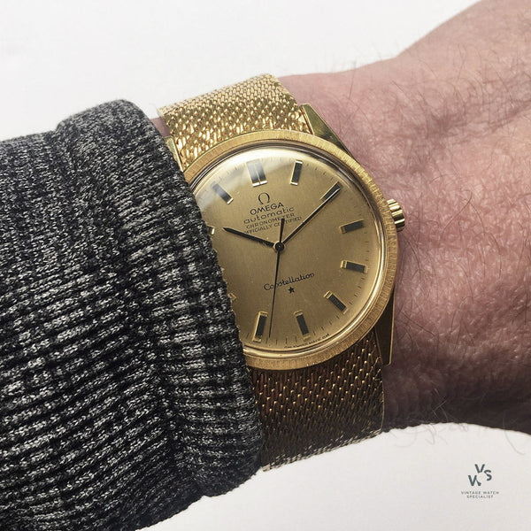 Omega constellation sale 18k gold watch