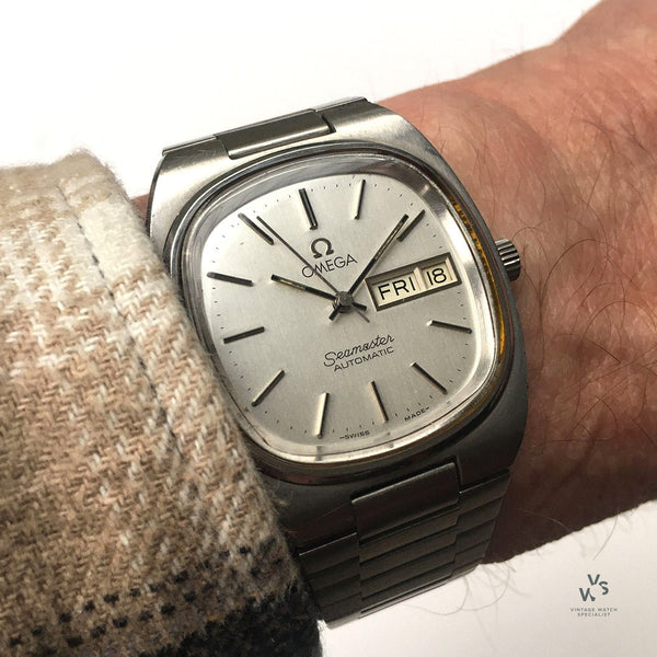Omega Seamaster Automatic Day Date Steel T.V Case Reference 1166.0213 c.1970