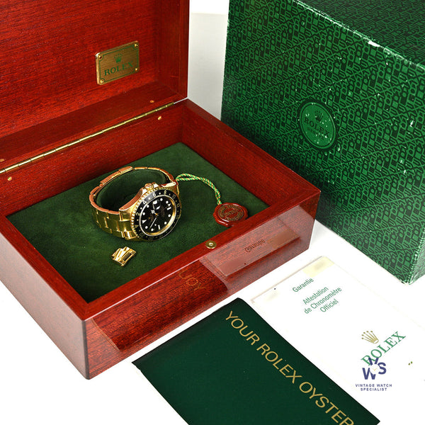 Rolex GMT Master II 18K Yellow Gold Reference 16718 - 2002 with