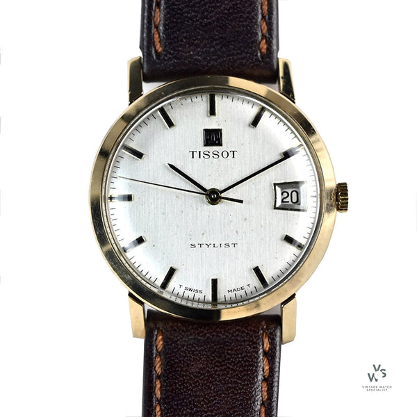 Tissot Stylist Calendar 9k Gold Manual Wind c.1960 s Vintage Watch Specialist