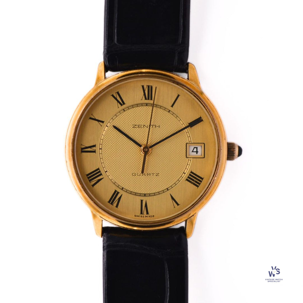 Zenith - Quartz Date GP Roman Dial c.1980 Vintage Watch Specialist