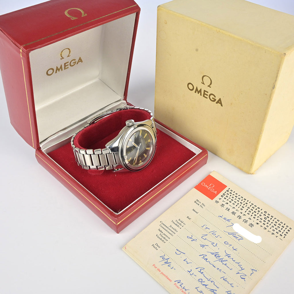 Omega Seamaster 300 - c.1964 Reference 165.014-63SC - Thin Bezel Dive Watch - Box and Papers