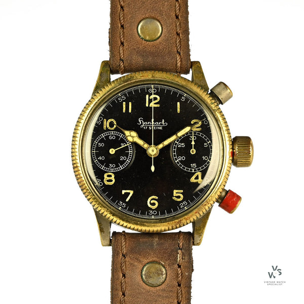 Hanhart Luftwaffe WW2 Pilots Flyback Chronograph Caliber 41 c.1940 Vintage Watch Specialist