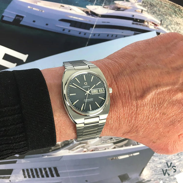 Omega Seamaster Automatic Ref 166.0216 Blue Sunburst Dial with Da Vintage Watch Specialist