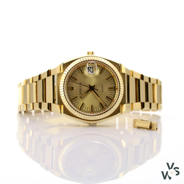 Rolex Beta 21 Extremely Rare 18k Solid Gold Texan Quartz Ref.5100 Vintage Watch Specialist