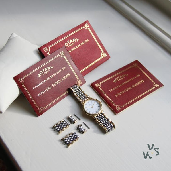 Rotary watch and bracelet set gold hot sale