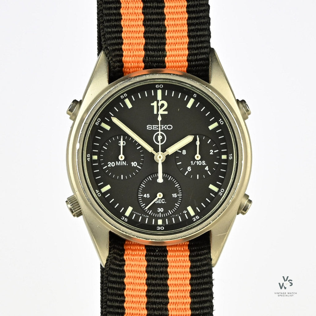 Seiko Chronograph - Reference 7A28 - Generation 1 - RAF Issued Watch - 1989 - Vintage Watch Specialist