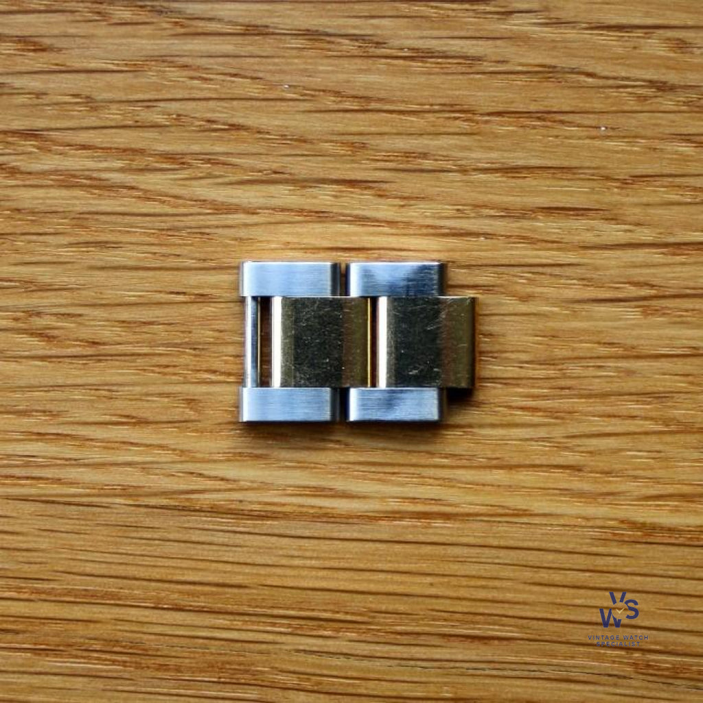 15.5mm Rolex Solid Link 18k Gold/Steel Oyster Replacement Links x2 - Vintage Watch Specialist