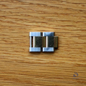 15.5mm Rolex Solid Link 18k Gold/Steel Oyster Replacement Links x2 - Vintage Watch Specialist