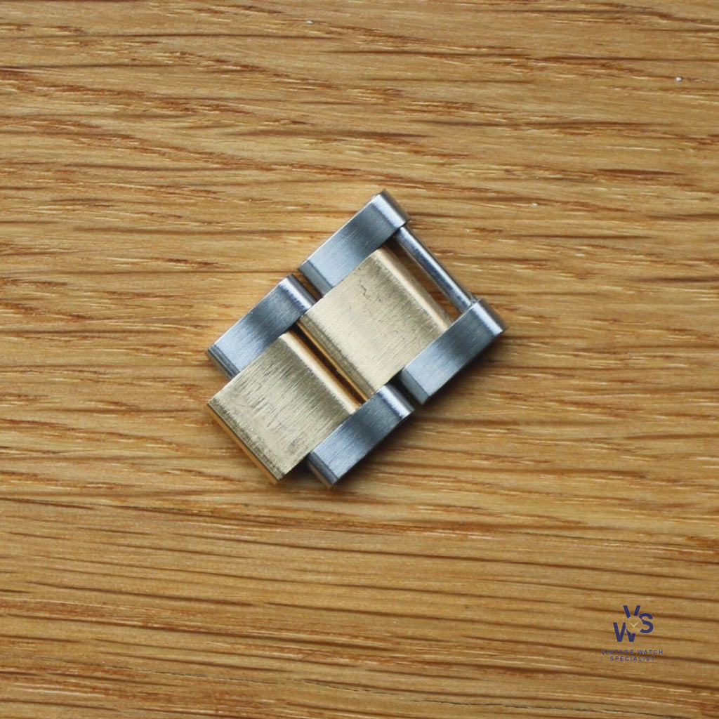 15.5mm Rolex Solid Link 18k Gold/Steel Oyster Replacement Links x2 - Vintage Watch Specialist
