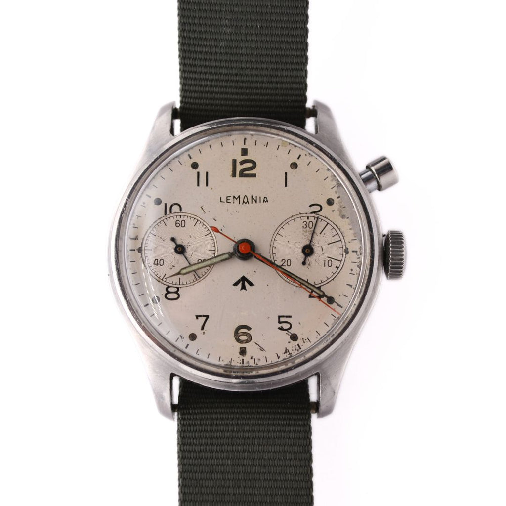Lemania - A Single Pusher Chronograph - Military Issued - C.1950