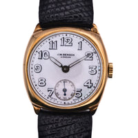 J.W. Benson - Sub Seconds - 9K Gold Dennison Case - Trench Style Wristwatch