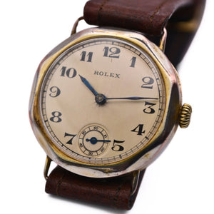 On Hold - Rolex - Sub-Seconds - 9ct Gold - Trench Style Watch - circa 1938