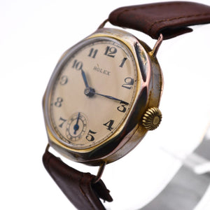 On Hold - Rolex - Sub-Seconds - 9ct Gold - Trench Style Watch - circa 1938