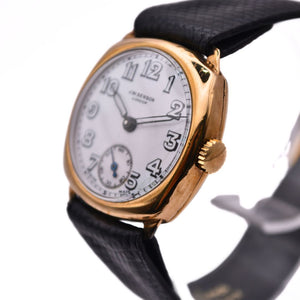 J.W. Benson - Sub Seconds - 9K Gold Dennison Case - Trench Style Wristwatch