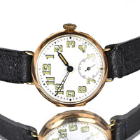 9k Gold Military Trench Watch - Breguet Dial - WW1 - c.1916 - Vintage Watch Specialist