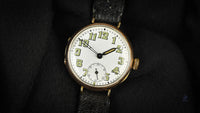 9k Gold Military Trench Watch - Breguet Dial - WW1 - c.1916 - Vintage Watch Specialist