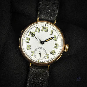 9k Gold Military Trench Watch - Breguet Dial - WW1 - c.1916 - Vintage Watch Specialist