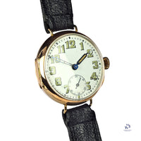 9k Gold Military Trench Watch - Breguet Dial - WW1 - c.1916 - Vintage Watch Specialist