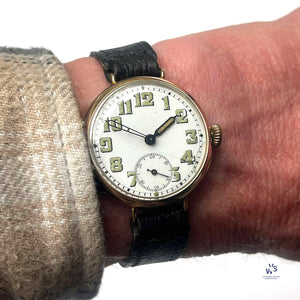 9k Gold Military Trench Watch - Breguet Dial - WW1 - c.1916 - Vintage Watch Specialist