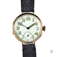 9k Gold Military Trench Watch - Breguet Dial - WW1 - c.1916 - Vintage Watch Specialist