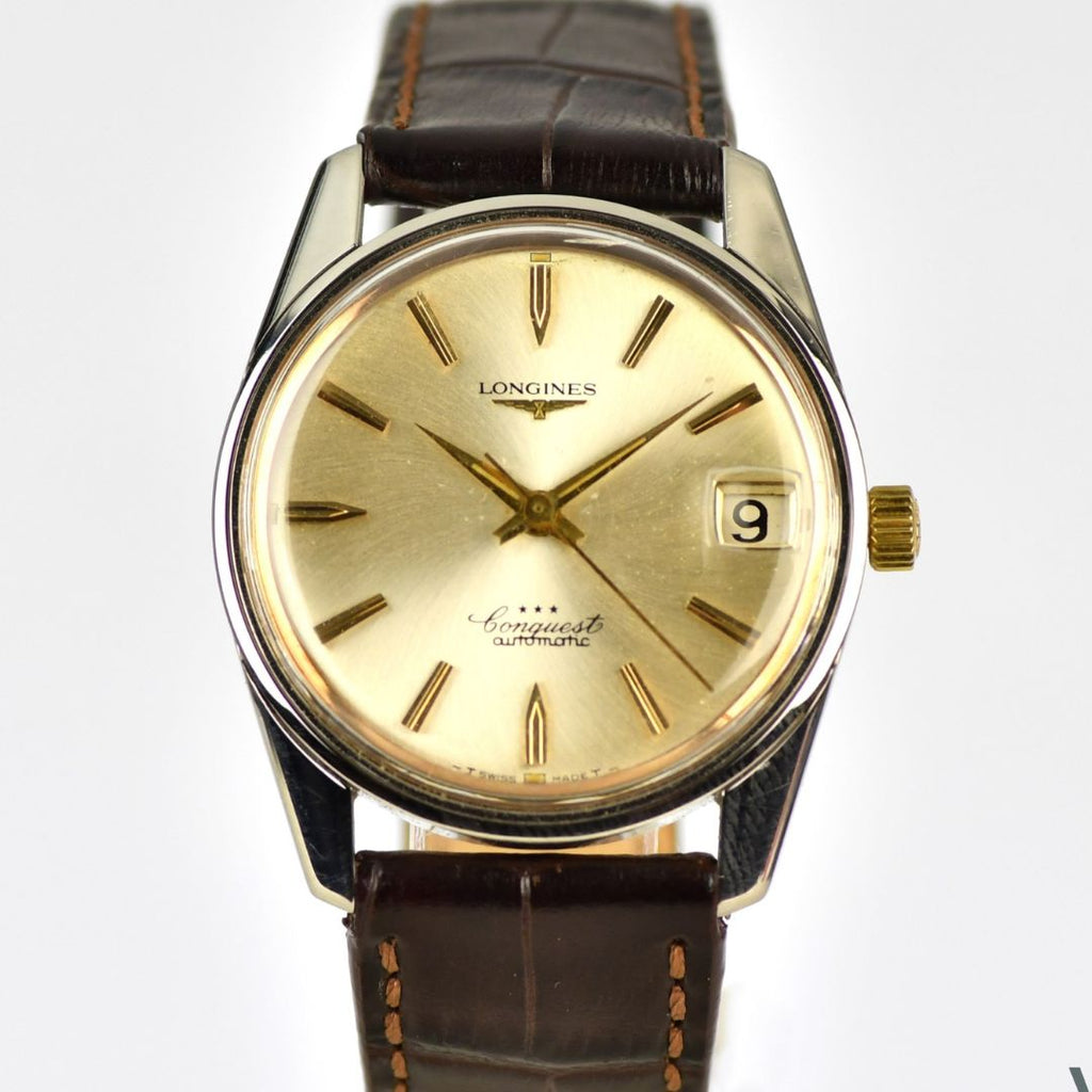 Longines - Three Star Conquest Automatic  - Silver Dial - Ref: 9044 - In Steel - c.1966
