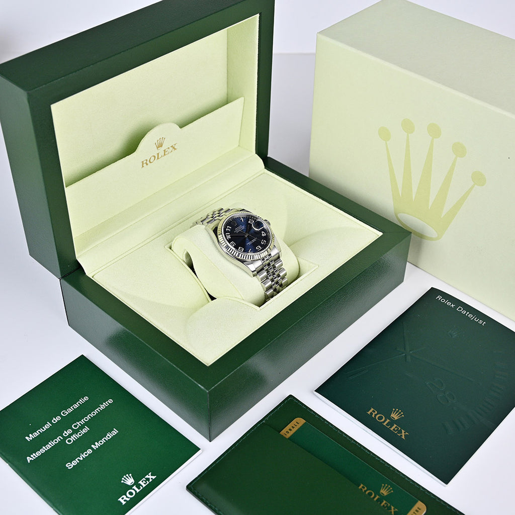 Rolex Datejust Oyster Perpetual 36mm Blue Disc Dial -  Model Ref: 116234 - 2013 - Box and Papers
