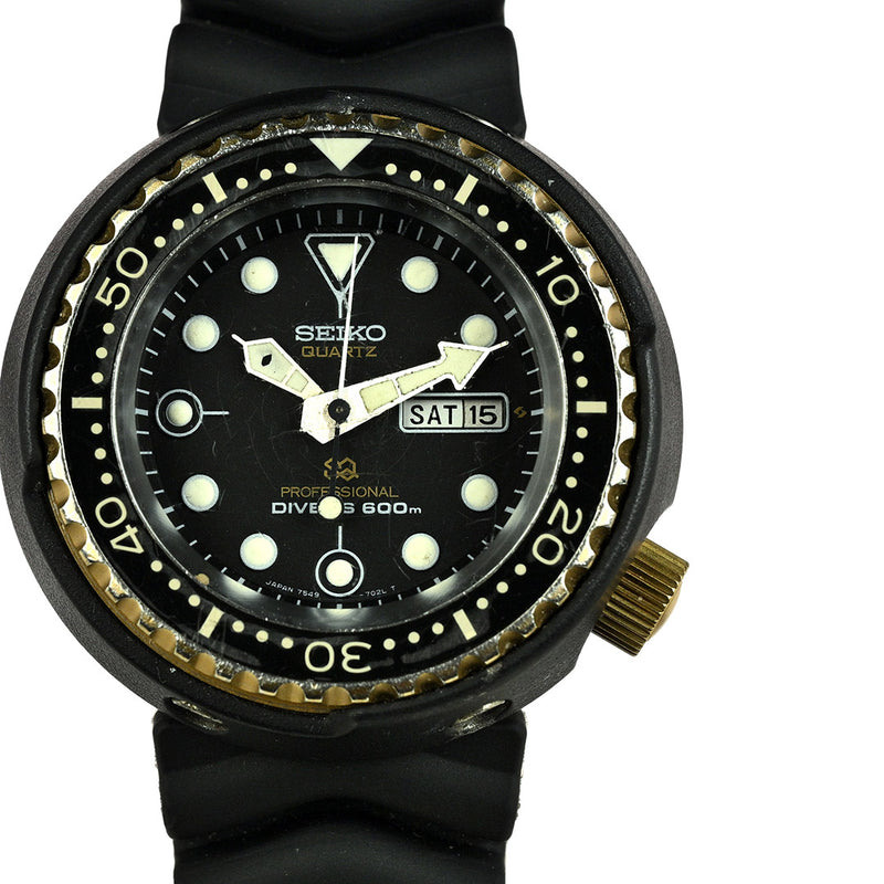 Seiko Quartz - Professional Grandfather Golden Tuna Model Ref: 7549-7009 - 600m Divers Watch - Gold over Titanium Case