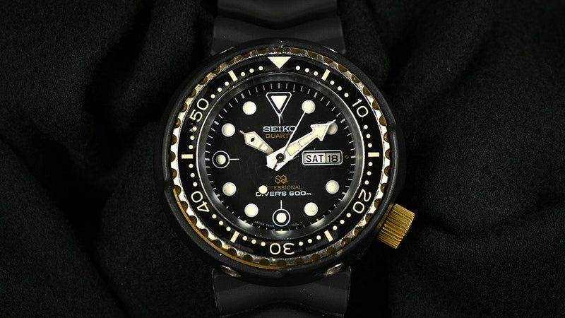 Seiko Quartz - Professional Grandfather Golden Tuna Model Ref: 7549-7009 - 600m Divers Watch - Gold over Titanium Case