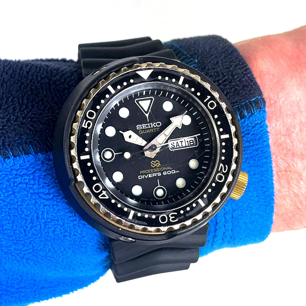 Seiko Quartz - Professional Grandfather Golden Tuna Model Ref: 7549-7009 - 600m Divers Watch - Gold over Titanium Case