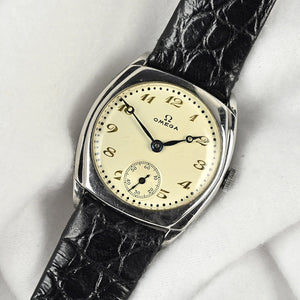 ***Sold***Omega Vintage Cushion Cased Watch - Model Ref: 48223 - Breguet Dial - Blued Steel Hands - c.1934