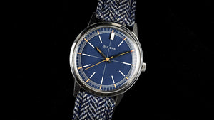 Bulova - Sport Timer Watch - Model Ref: 971 - Beautiful Blue Crosshair Dial - c.1969