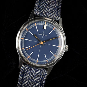 Bulova - Sport Timer Watch - Model Ref: 971 - Beautiful Blue Crosshair Dial - c.1969