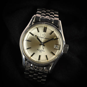 EternaMatic - Kontiki 20 - Silver Sunburst Dial with Date - c.1967 - On a Dual Signed Gay Freres Bracelet
