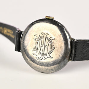 JW Benson Trench Watch Silver - c.1915 - Roman Numeral Enamel Dial