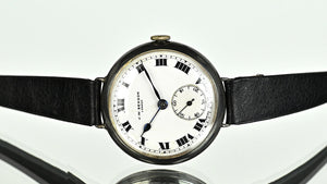 JW Benson Trench Watch Silver - c.1915 - Roman Numeral Enamel Dial