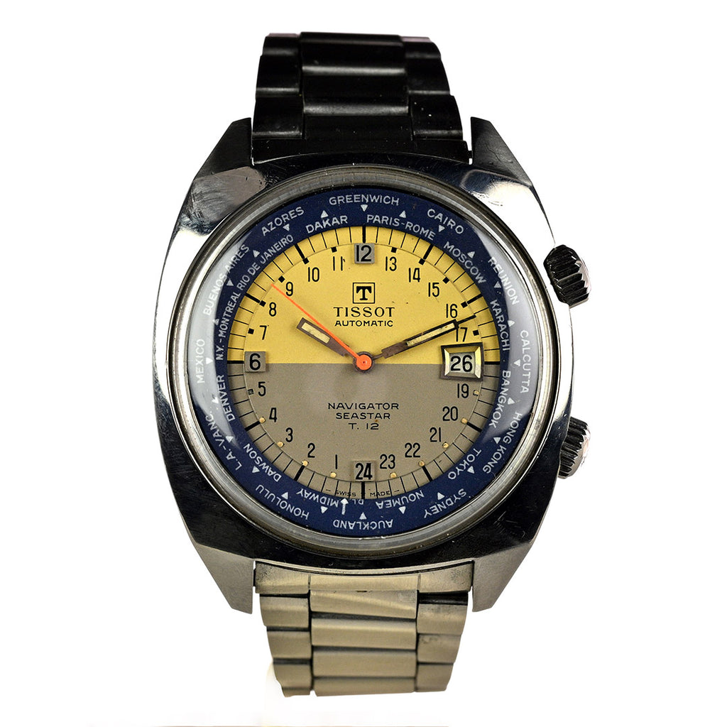 Tissot Automatic Navigator Seastar T.12 - Two Tone  World Time Dial - c.1970