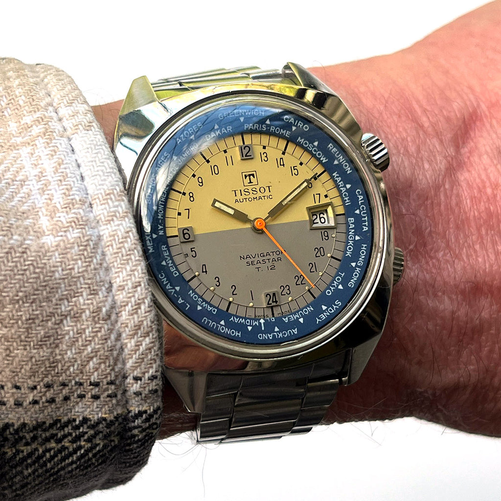 Tissot Automatic Navigator Seastar T.12 - Two Tone  World Time Dial - c.1970