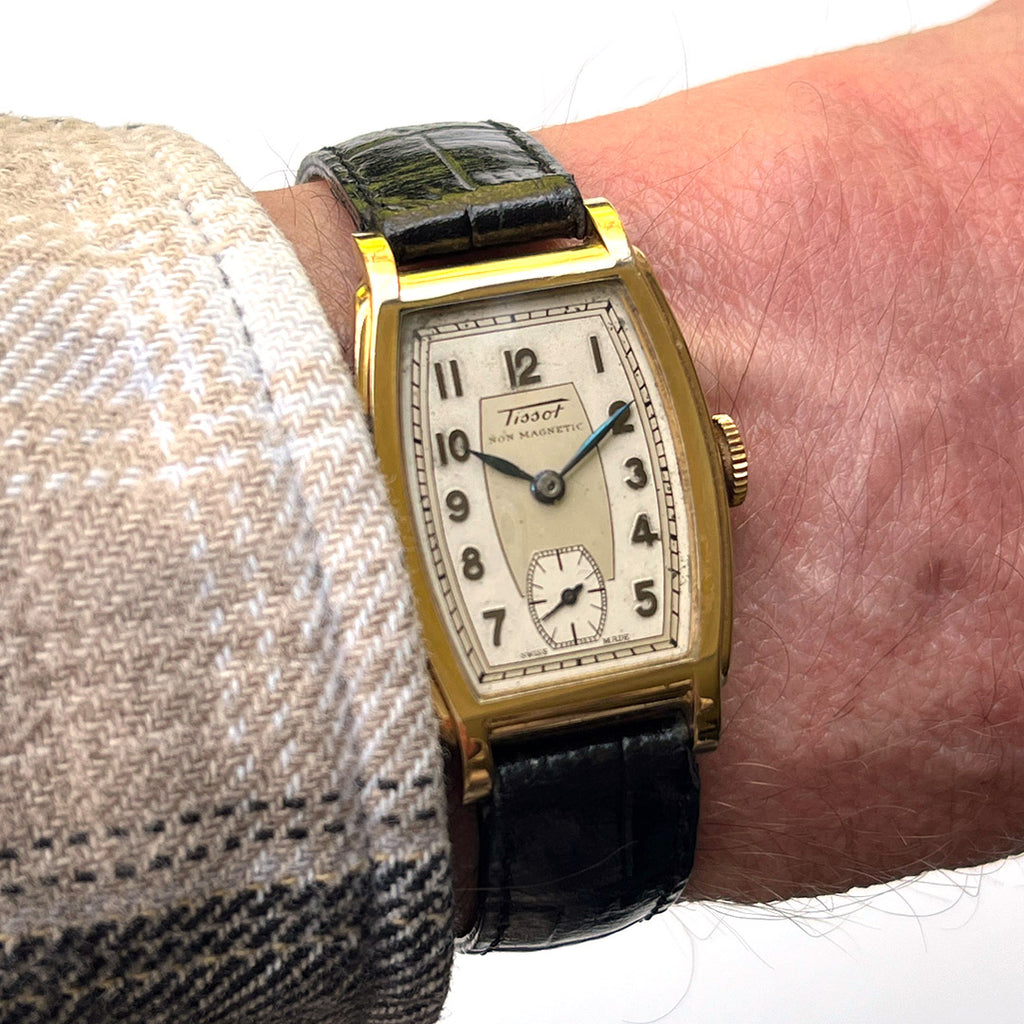 Tissot - 9k Gold Art Deco Dress Watch - Dennison Case - c.1932