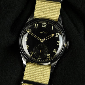 Recta DH - German Military Issued  - Scrubbed Caseback Markings - c.1940s