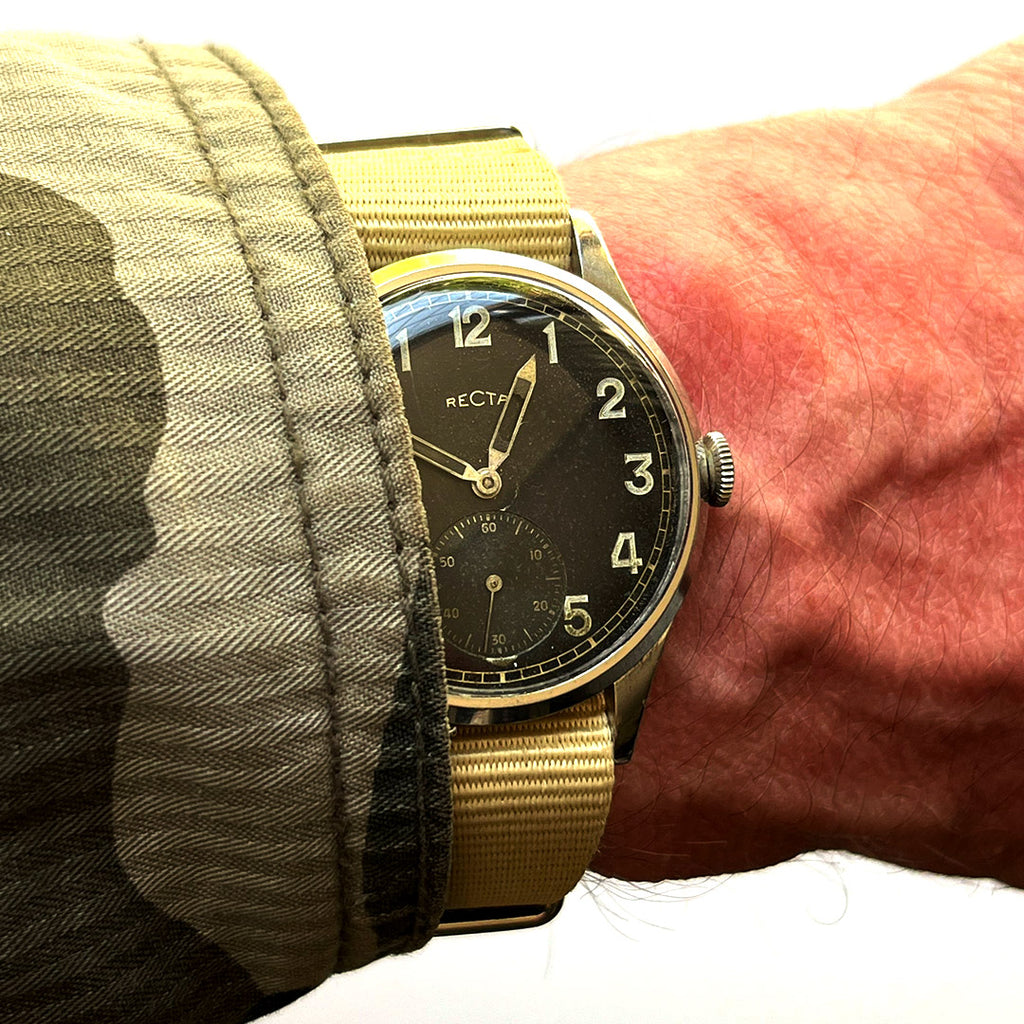Recta DH - German Military Issued  - Scrubbed Caseback Markings - c.1940s