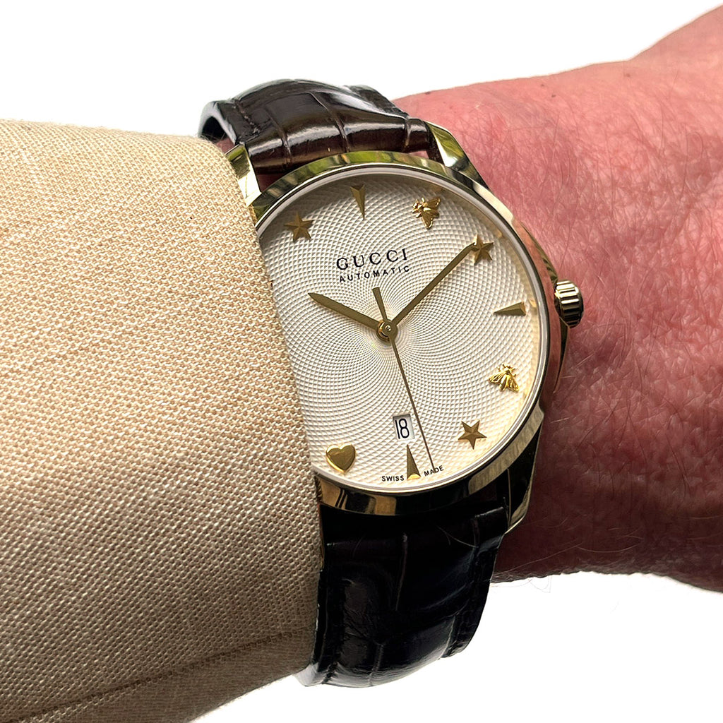 Gucci G-Timeless Automatic Gold Plated Dress Watch - c.2018