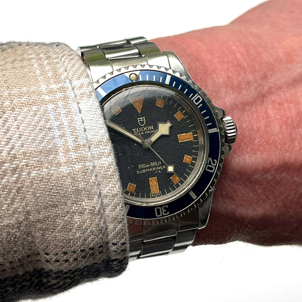 Tudor - Oyster Prince Submariner "Snowflake" - Blue Early 'Swiss' Dial with No Date - Model Refreference 7016/0