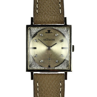 LeCoultre - 14K White Gold Dress Watch - Diamond Dot Dial - c.1960s