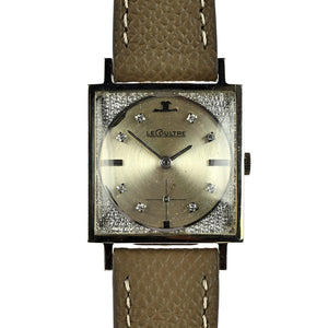 LeCoultre - 14K White Gold Dress Watch - Diamond Dot Dial - c.1960s