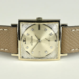 LeCoultre - 14K White Gold Dress Watch - Diamond Dot Dial - c.1960s