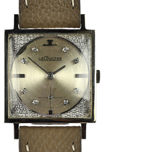 LeCoultre - 14K White Gold Dress Watch - Diamond Dot Dial - c.1960s
