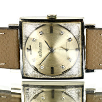 LeCoultre - 14K White Gold Dress Watch - Diamond Dot Dial - c.1960s