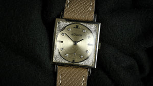 LeCoultre - 14K White Gold Dress Watch - Diamond Dot Dial - c.1960s